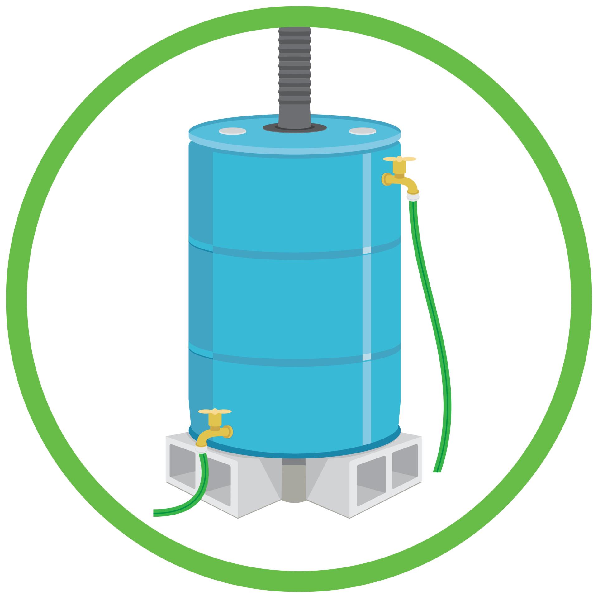 Rain barrel illustration